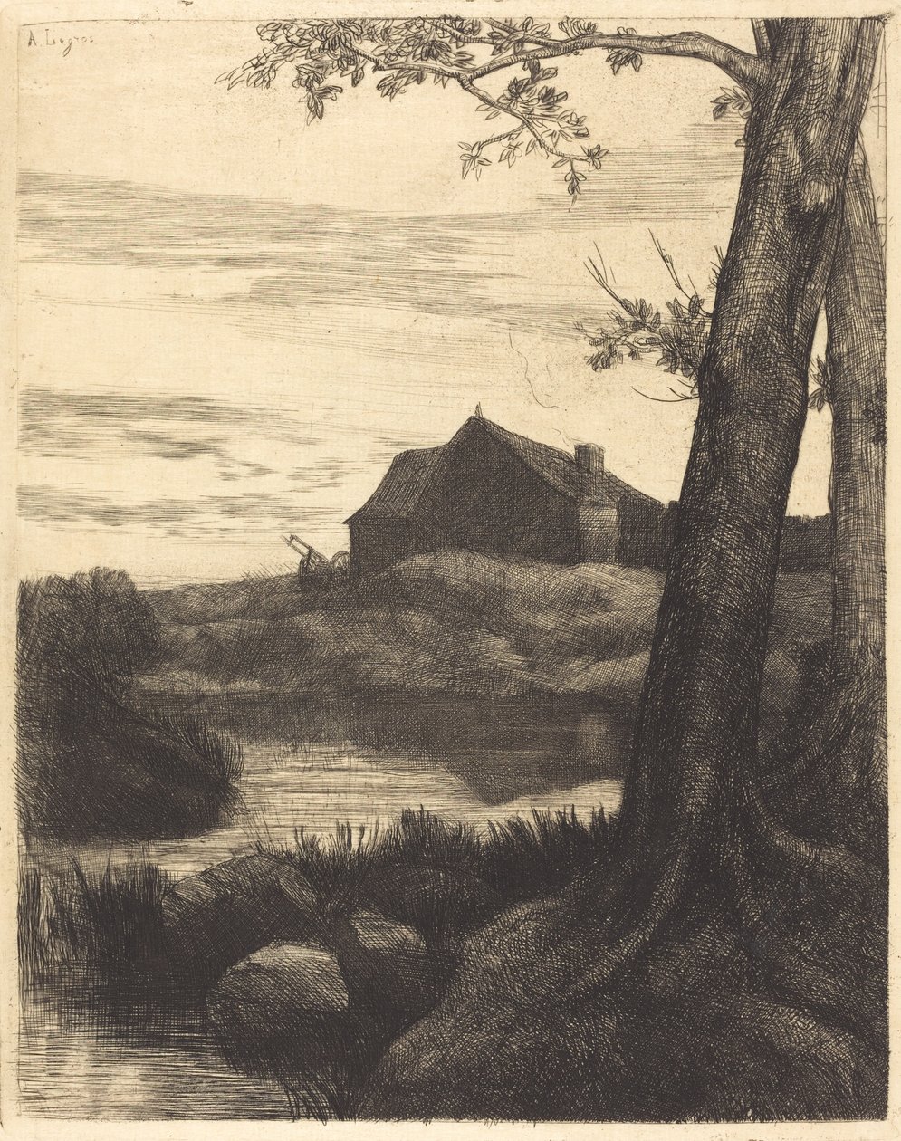 Maatila suurella puulla Maatila suurella puulla. tekijältä Alphonse Legros