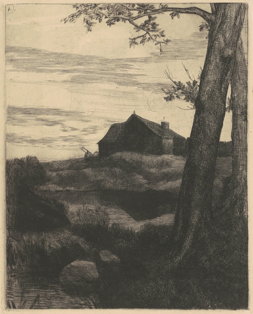 Maatila, jolla on suuri puu (La Ferme au Grand Arbre) tekijältä Alphonse Legros