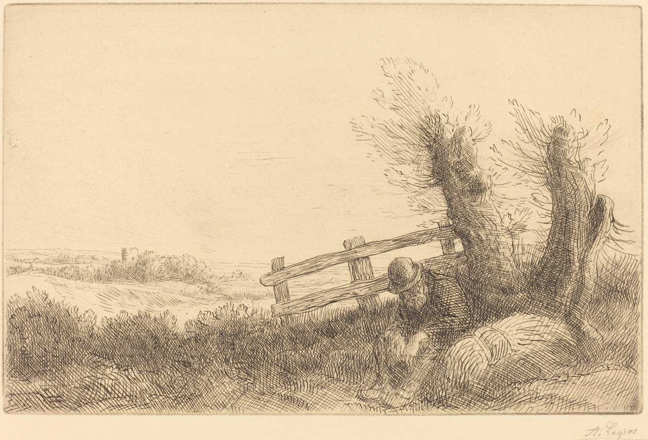 Maanviljelijä makuulla Maanviljelijä levossa. tekijältä Alphonse Legros