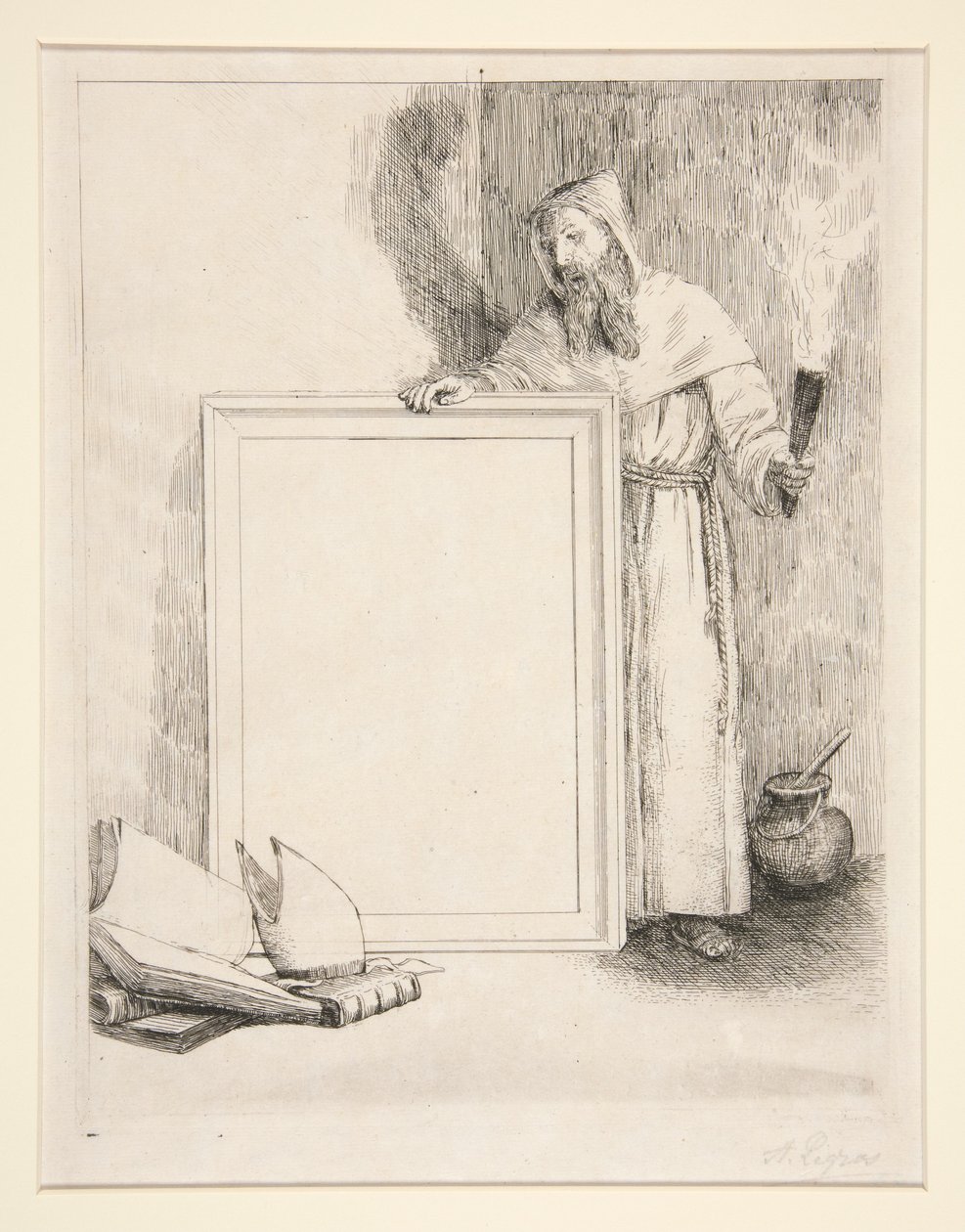”Viisikymmentä vaikutelmaa kymmenestä etsauksesta” (Marseille Hollowayn julkaiseman sarjan nimisivu) tekijältä Alphonse Legros