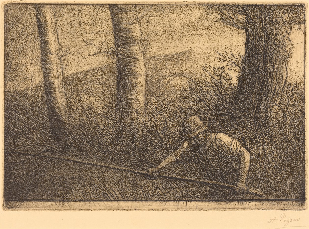 Kalastaja rengasverkolla (La pêche à la truble) tekijältä Alphonse Legros