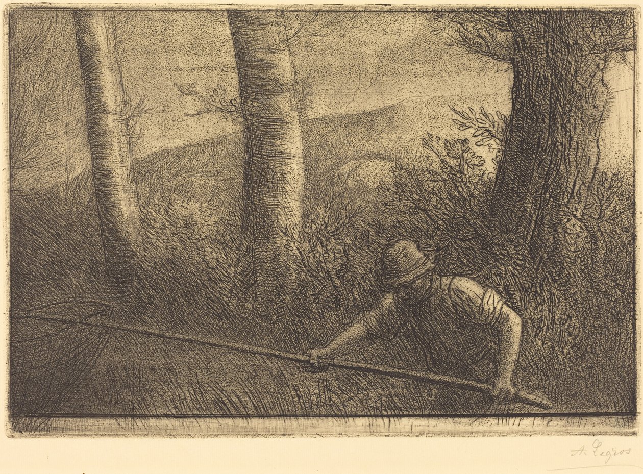 Kalastaja rengasverkolla (La pêche à la truble) tekijältä Alphonse Legros