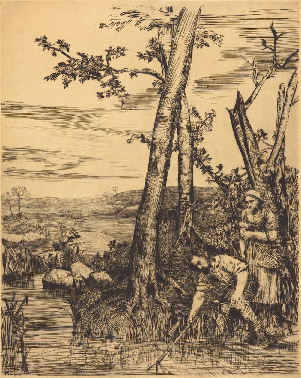 Fischen nach Flusskrebsen tekijältä Alphonse Legros