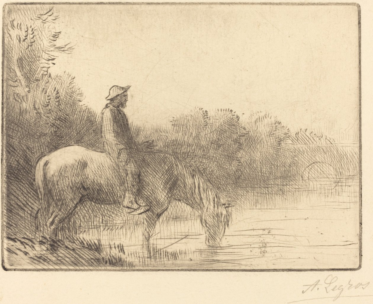 Fording a River Le gue. tekijältä Alphonse Legros