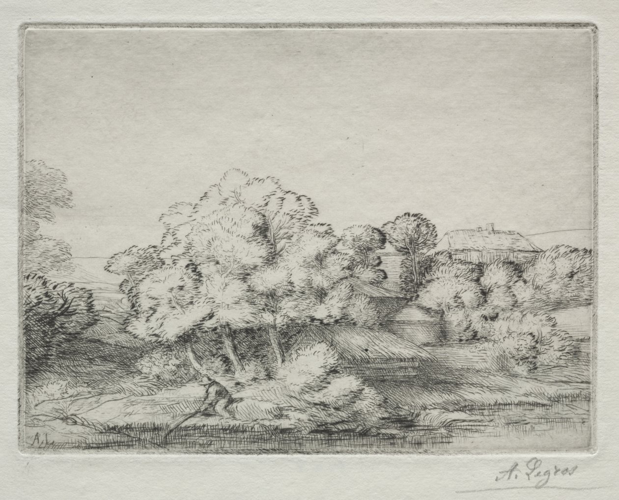 Hamlet lähellä järveä tekijältä Alphonse Legros