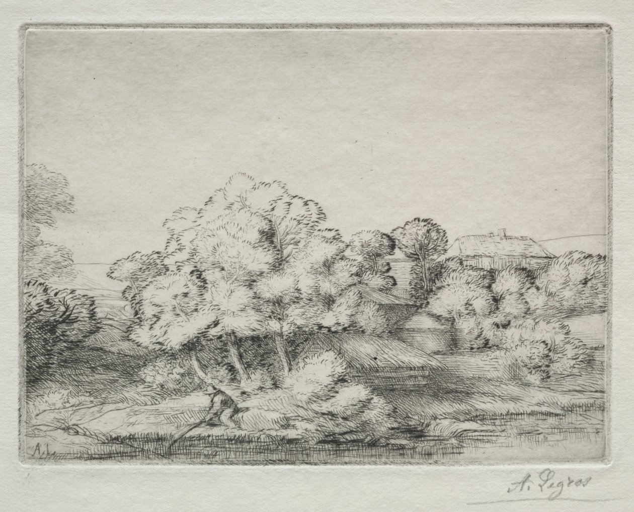 Hamlet lähellä järveä tekijältä Alphonse Legros