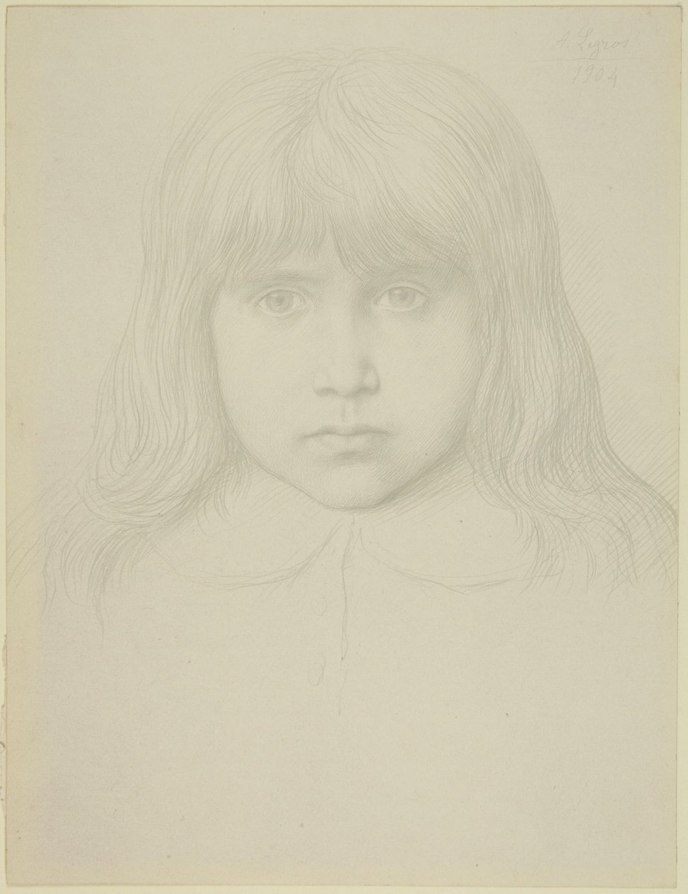 Pitkäkarvaisen pojan pää tekijältä Alphonse Legros