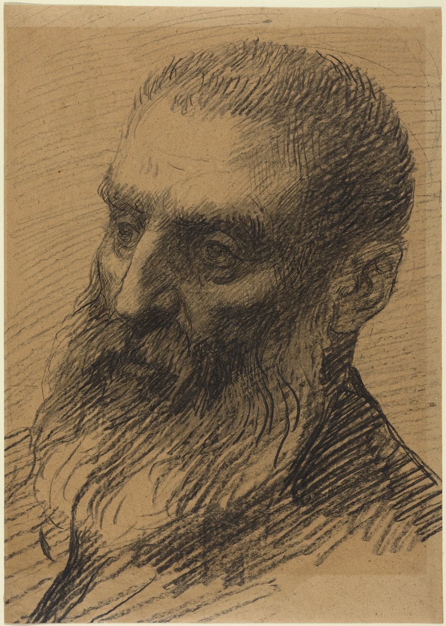 Vasemmalle katsovan miehen pää tekijältä Alphonse Legros