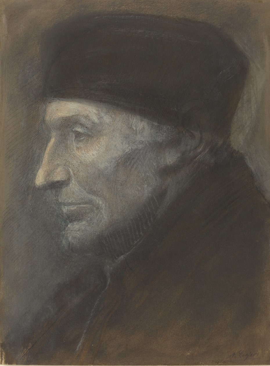 Pääkallohattu miehen pää. tekijältä Alphonse Legros