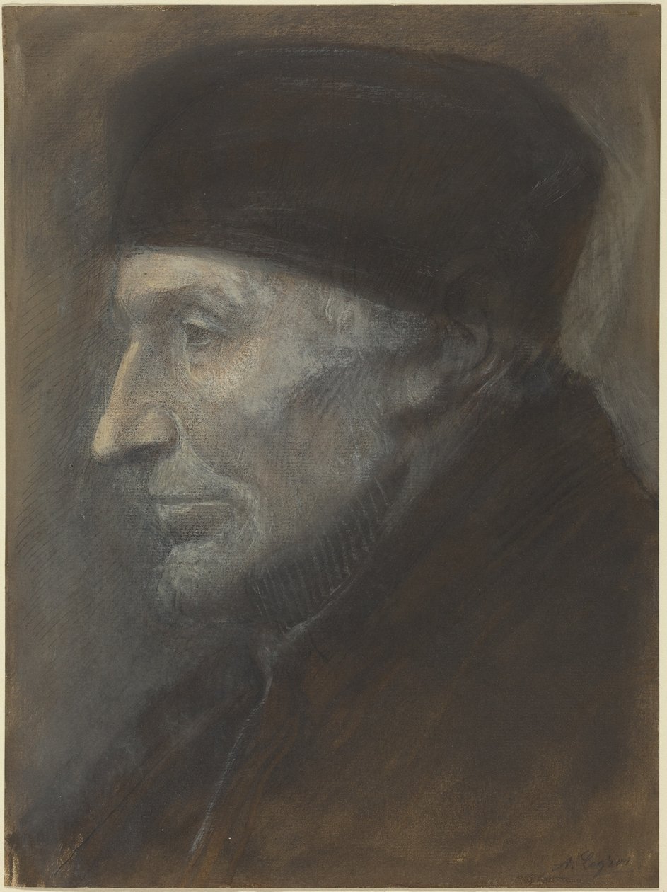 Miehen pää, jolla on kipa tekijältä Alphonse Legros