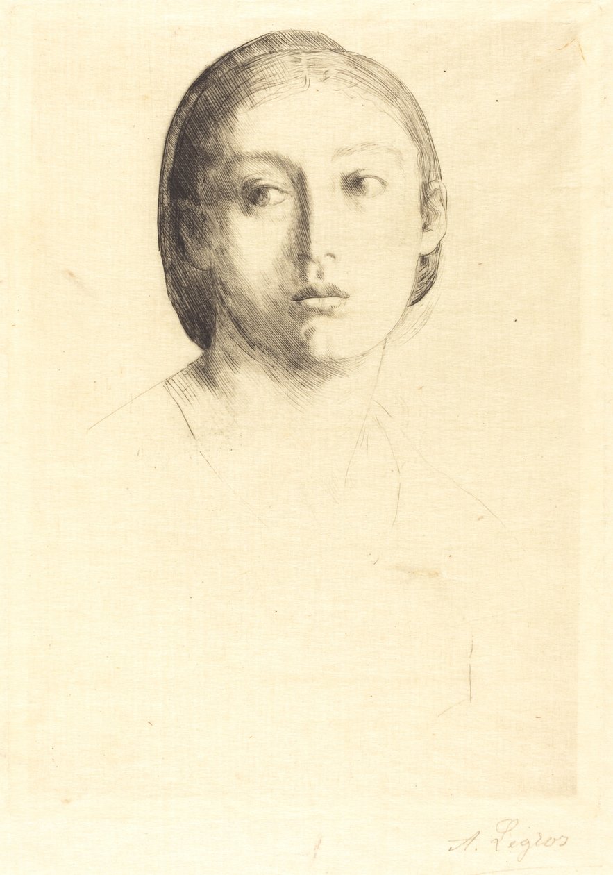 Nuoren tytön pää tekijältä Alphonse Legros