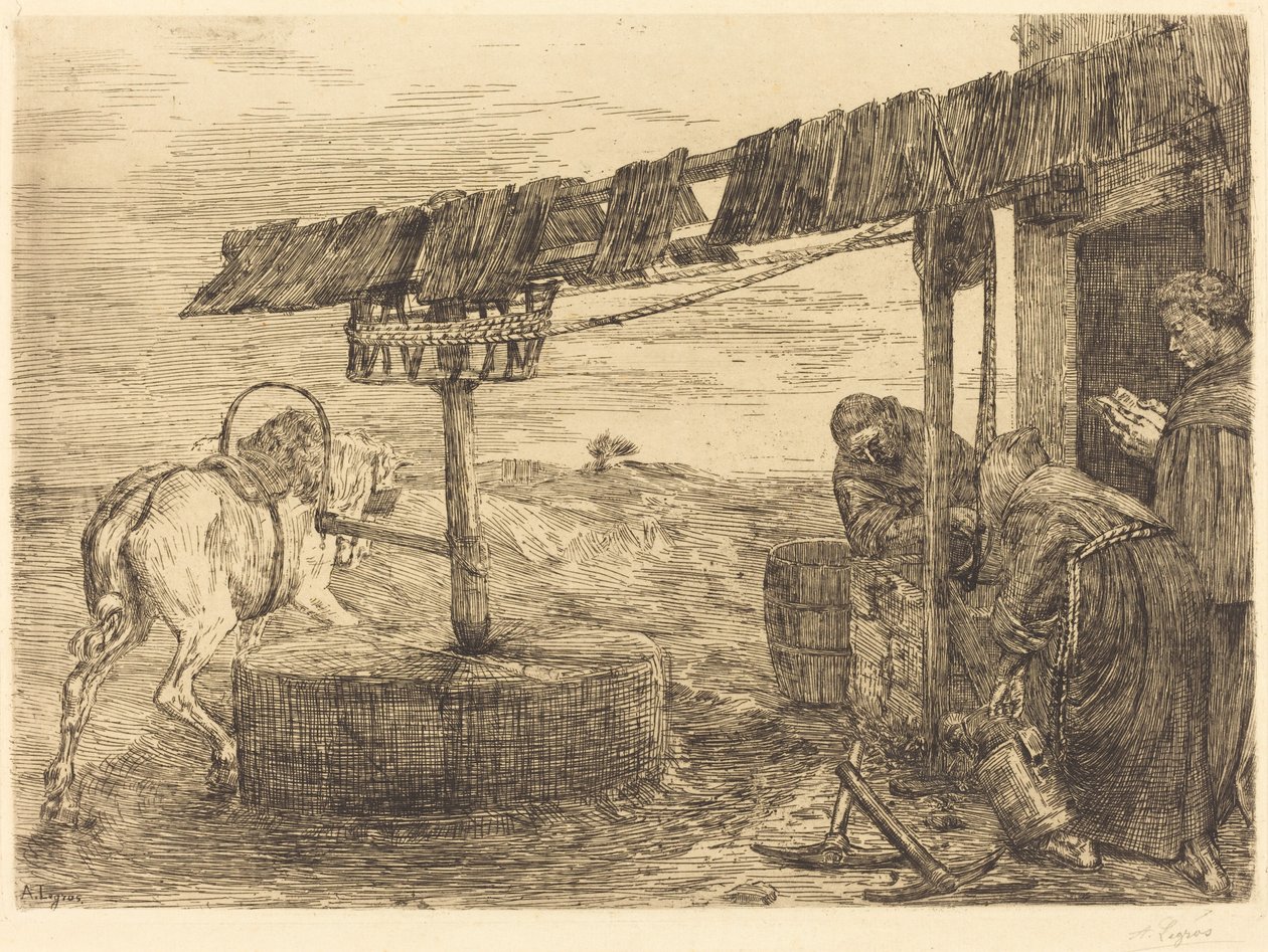 Hevosvetoinen Mill Le manege, luultavasti vuodelta 1869. tekijältä Alphonse Legros