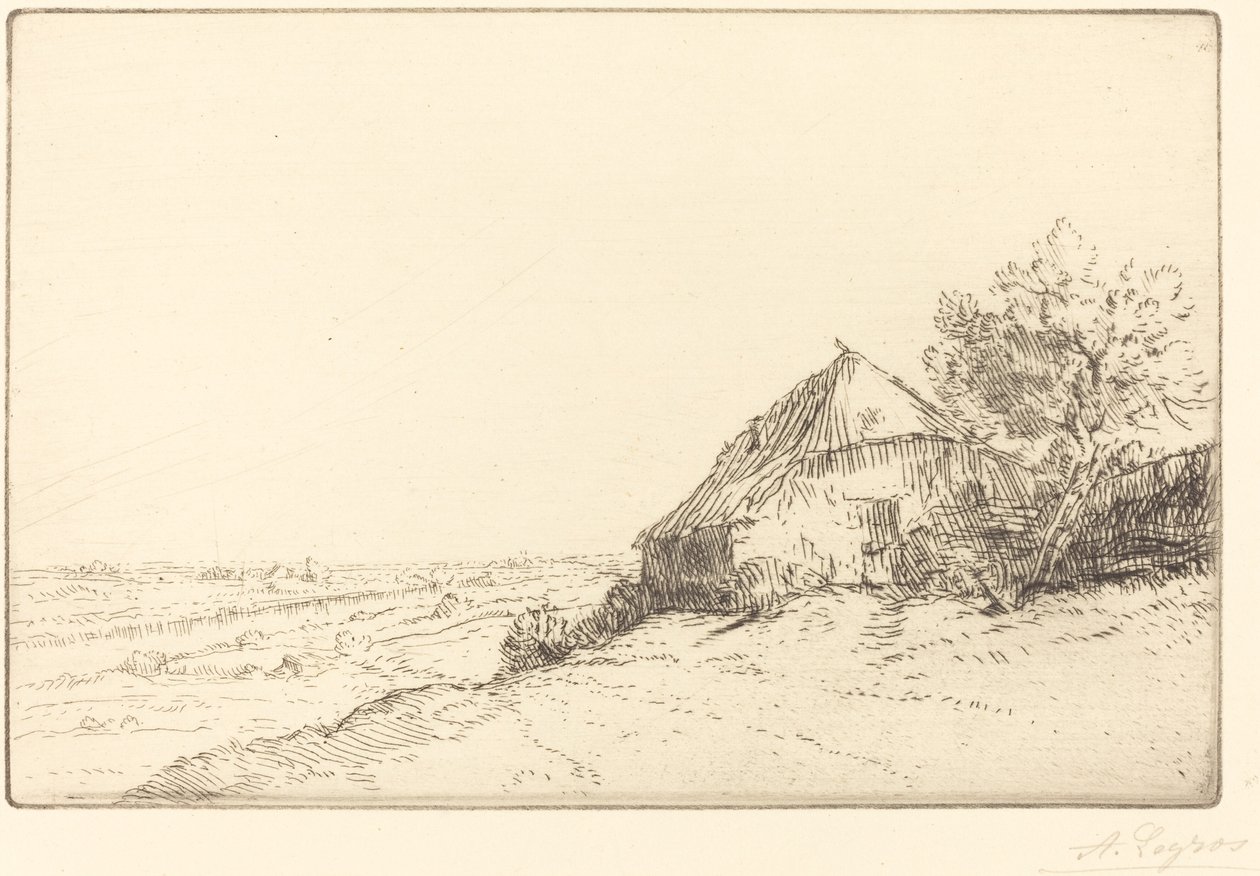 Hovel rinteellä (Masure sur la colline) tekijältä Alphonse Legros