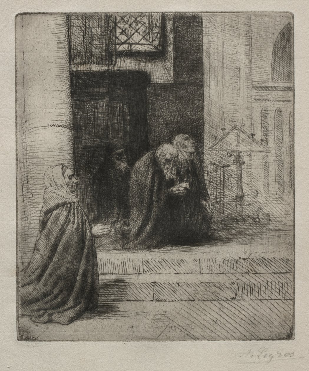 Kirkon sisätilat tekijältä Alphonse Legros