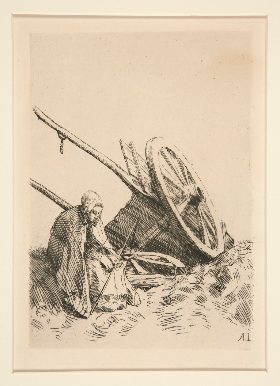 La Charette Brisee (Rikkoutunut kärry) tekijältä Alphonse Legros