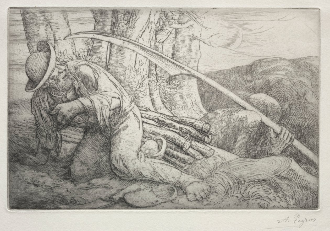 Kuolema ja puunhakkaaja 5. lautanen. tekijältä Alphonse Legros