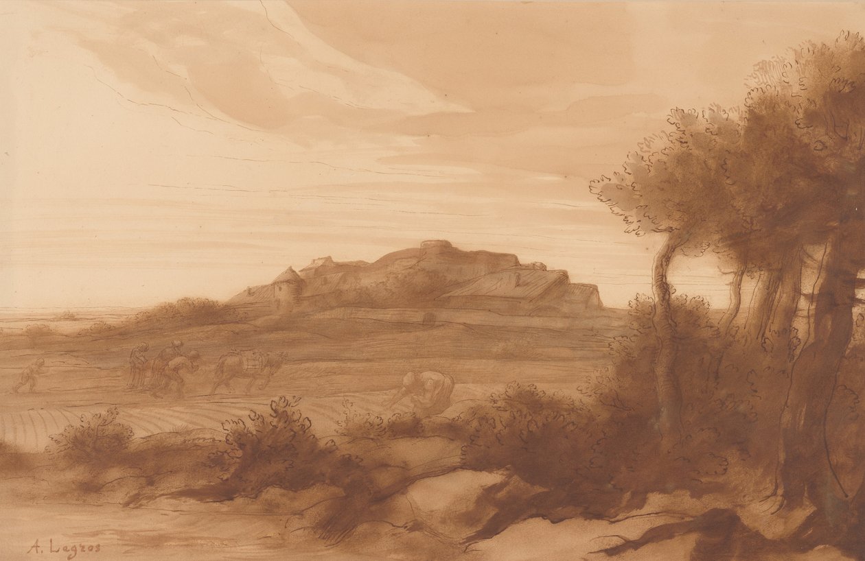 Maisema. tekijältä Alphonse Legros