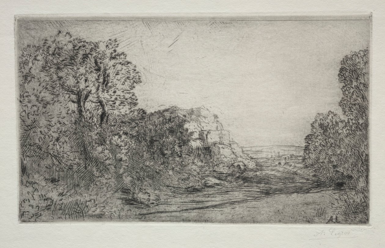 Maisema: Auringonnousu. tekijältä Alphonse Legros