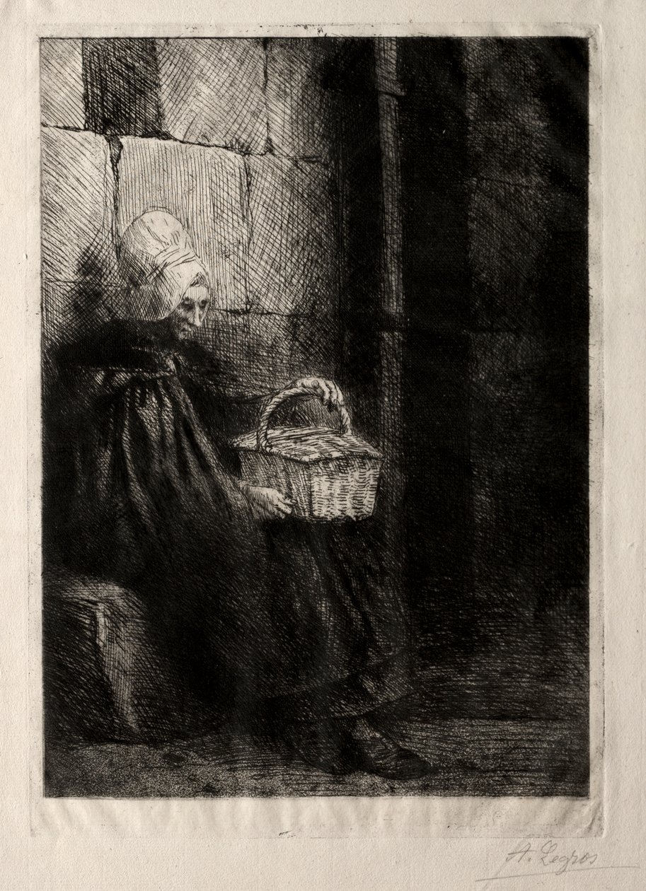 Maisema Boulognen läheisyydessä, nimeltään Woman with a Basket tekijältä Alphonse Legros