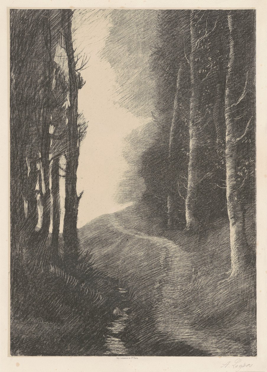 Maisema, jossa on koivuja (Le Paysage aux Bouleaux) tekijältä Alphonse Legros