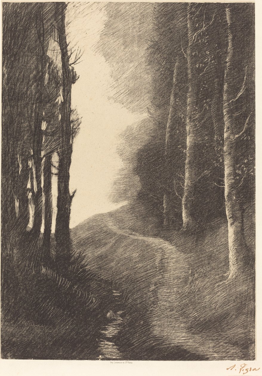 Maisema koivuilla tekijältä Alphonse Legros