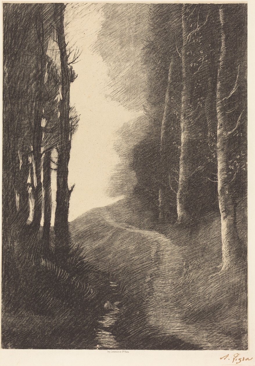 Maisema ja koivuja tekijältä Alphonse Legros