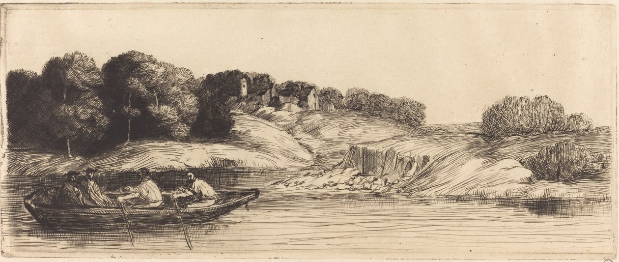 Maisema veneellä, 1. levy Maisema veneellä. tekijältä Alphonse Legros