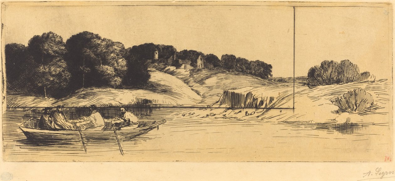 Maisema veneellä, 1. levy Maisema veneellä. tekijältä Alphonse Legros