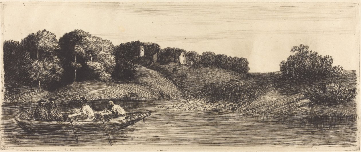 Maisema veneellä, 1. levy Maisema veneellä. tekijältä Alphonse Legros