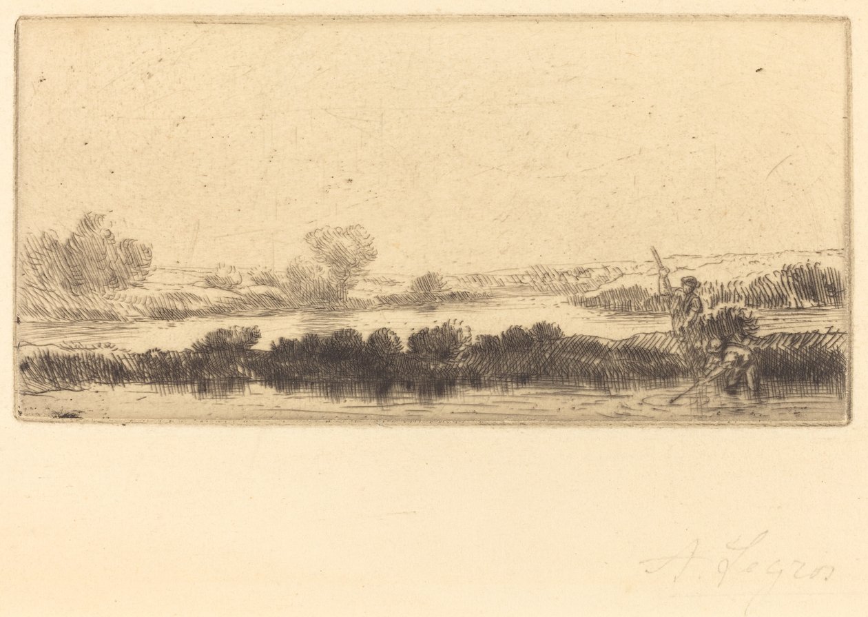 Maisema turvesuolla, Suossa tekijältä Alphonse Legros