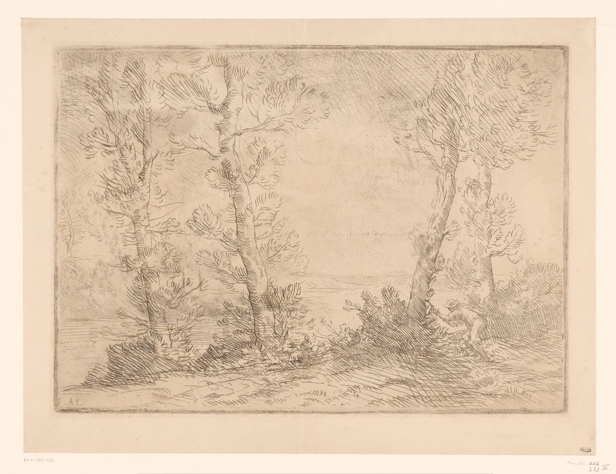 Landschap laittaa ruuvin Lohen kalastaja tekijältä Alphonse Legros