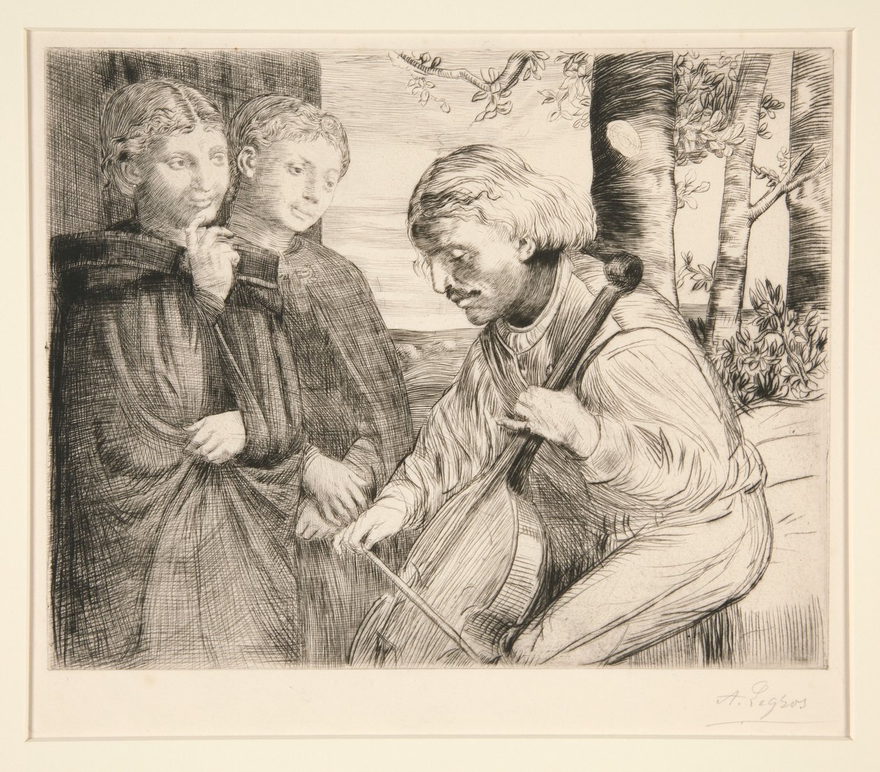 Viulunsoittaja (The Viol Player) tekijältä Alphonse Legros