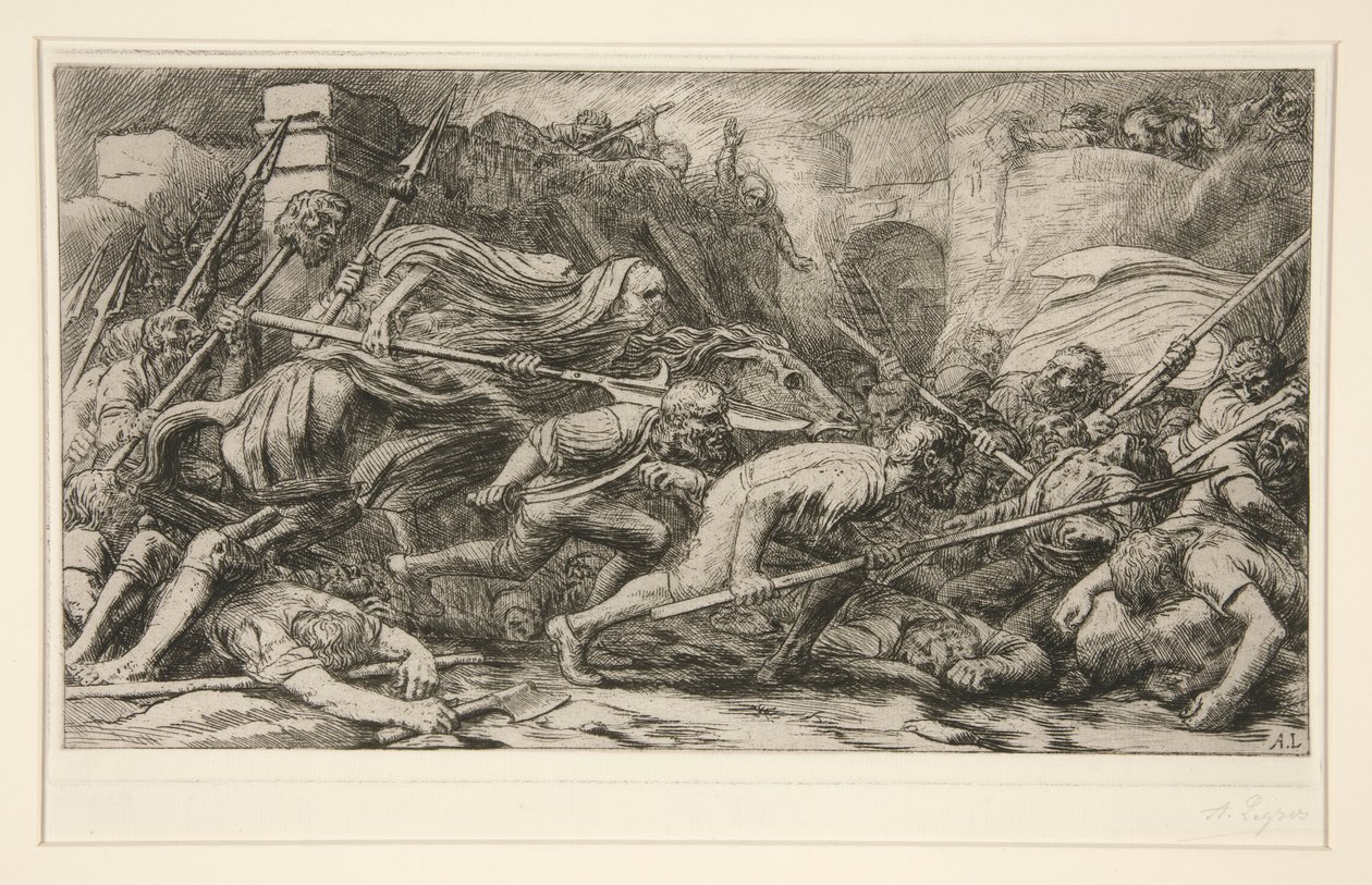 Le Triomphe de la Mort: Apres le Combat (Kuoleman voitto: Taistelun jälkeen) tekijältä Alphonse Legros
