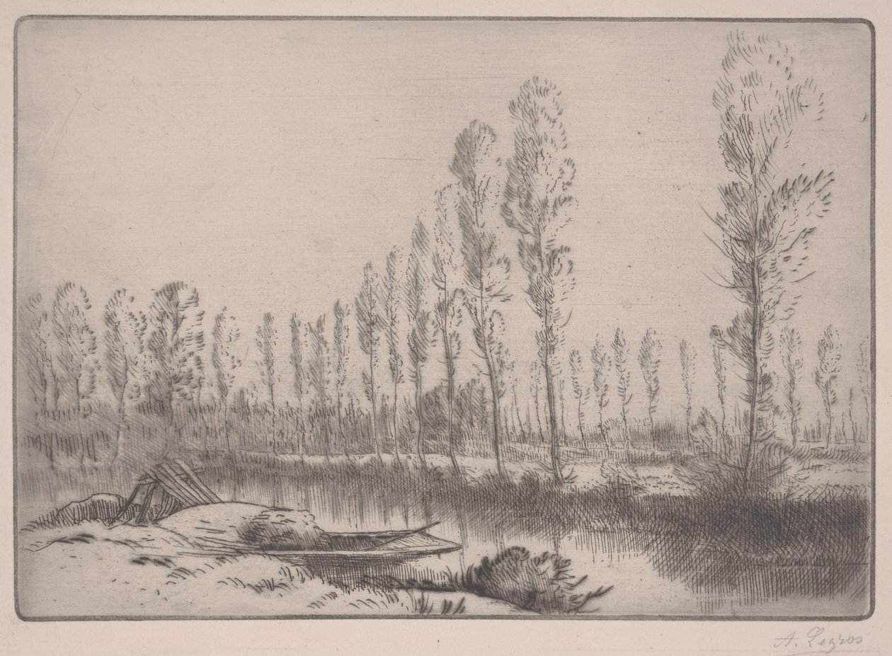 Les Tourbieres: Lähellä Amiensia (etsaus) tekijältä Alphonse Legros