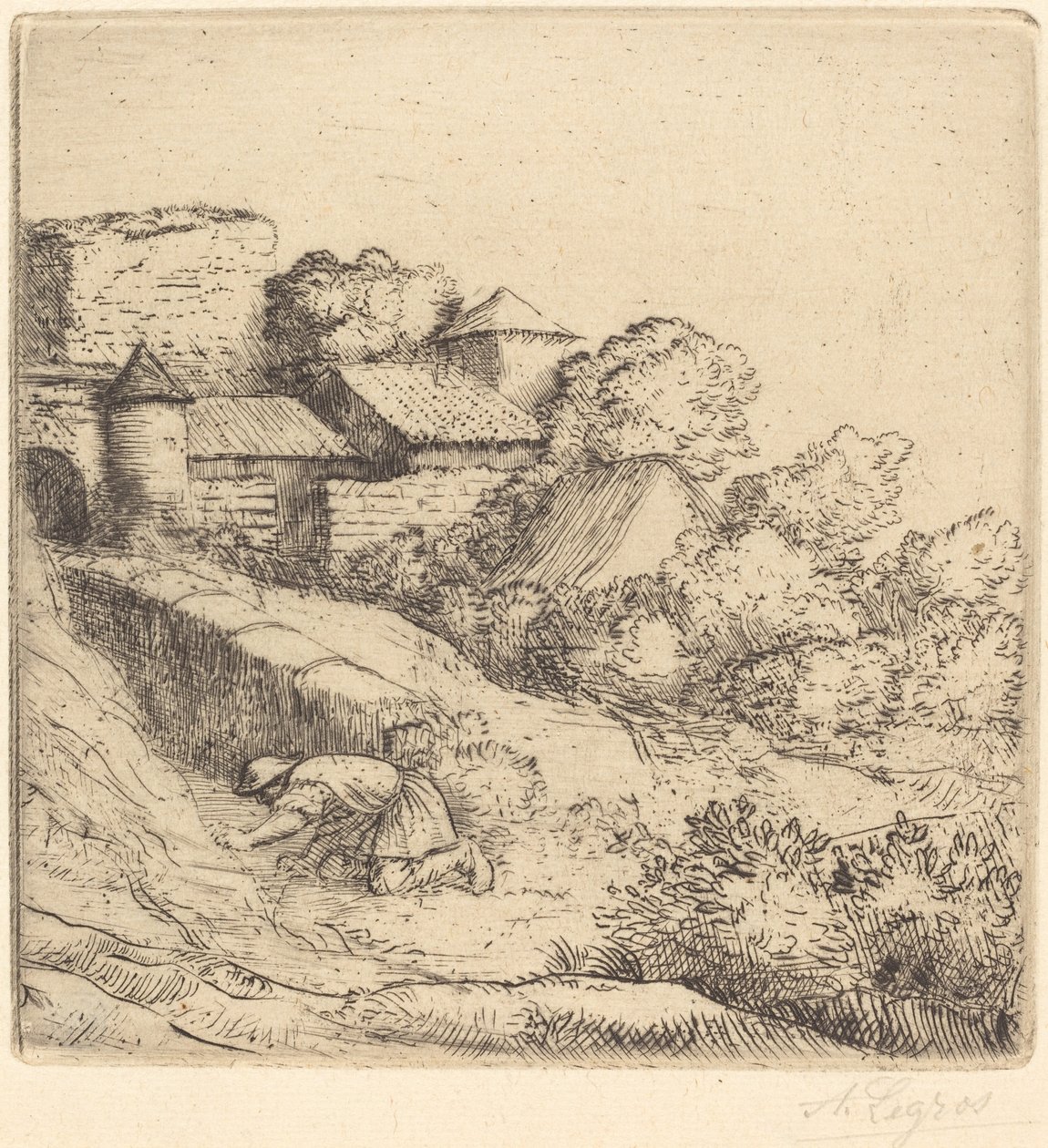 Pieni ruohonpolttaja tekijältä Alphonse Legros