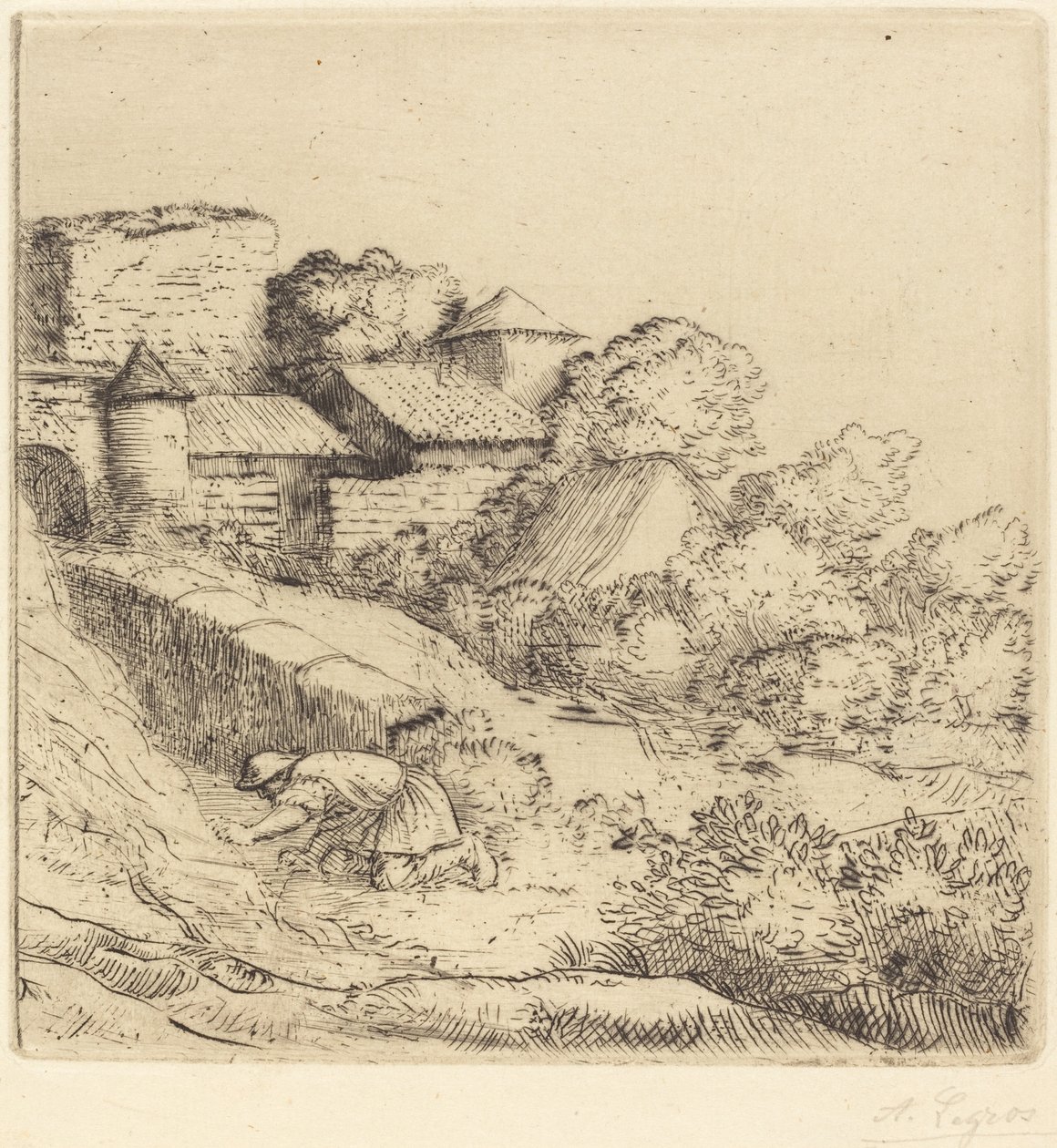 Pieni ruohonpolttaja tekijältä Alphonse Legros