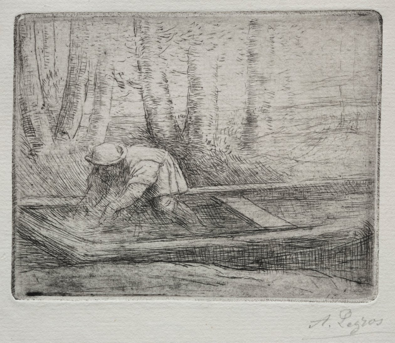 Mies puntissa. tekijältä Alphonse Legros