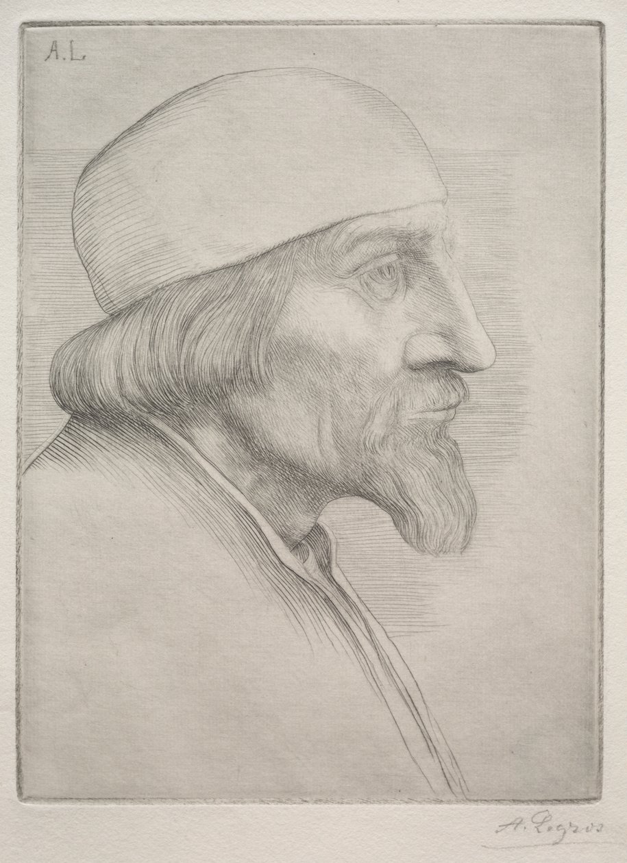 Mies pääkallohatussa. tekijältä Alphonse Legros