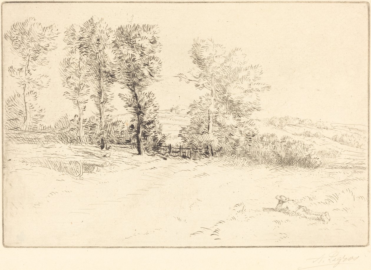 Meadow in Sunshine (Le pre ensoleille) tekijältä Alphonse Legros