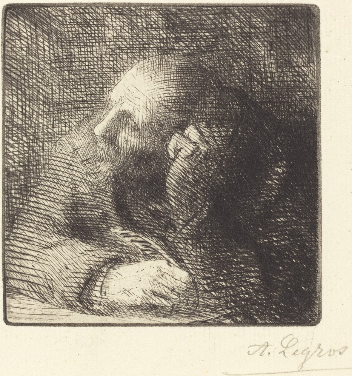 Meditaatio (La meditation) tekijältä Alphonse Legros