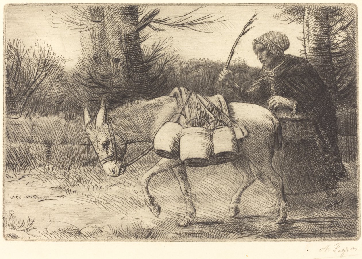 Boulognen maitotar, 3. levy Laitiere a Boulogne. tekijältä Alphonse Legros