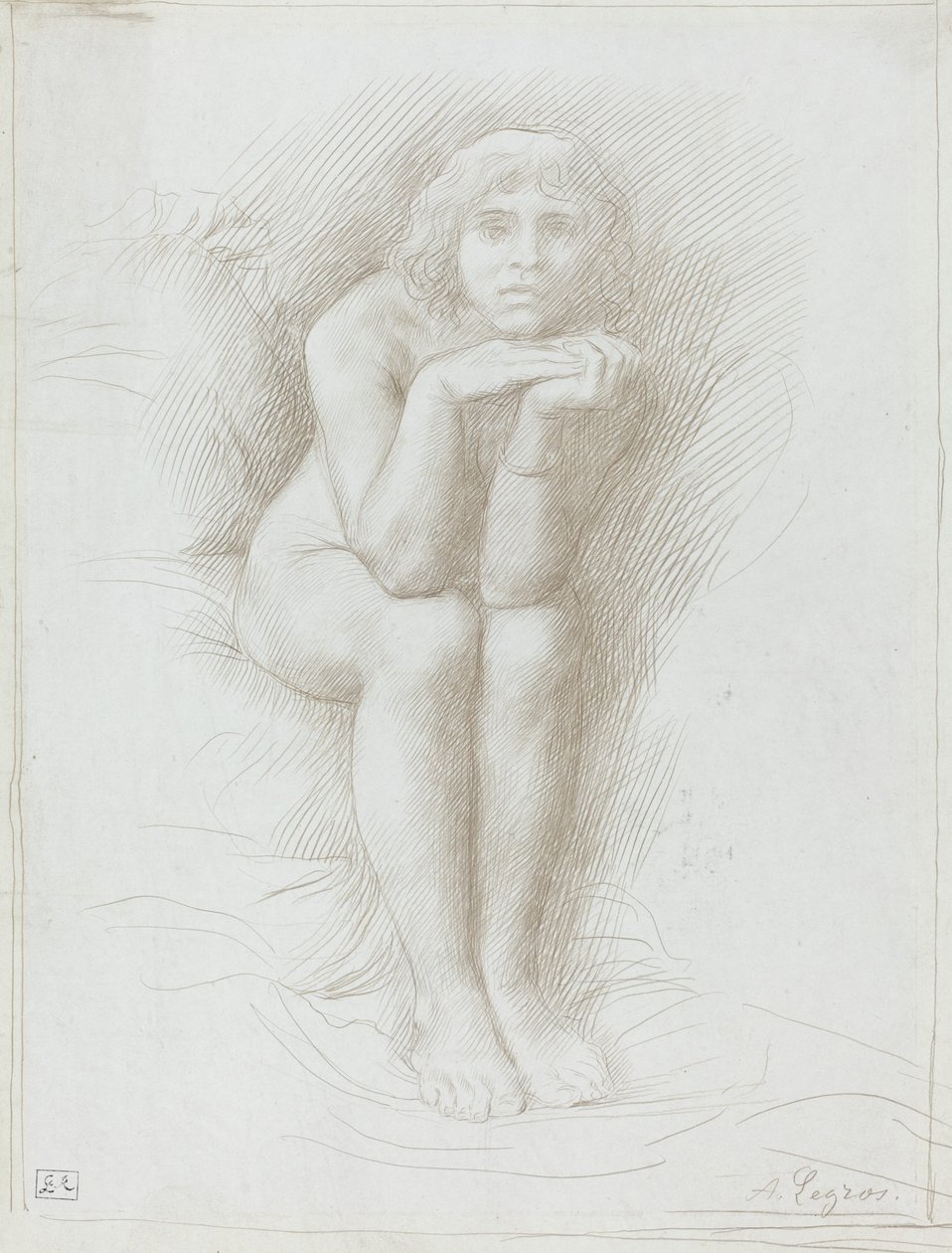 Alaston malli istuu. tekijältä Alphonse Legros