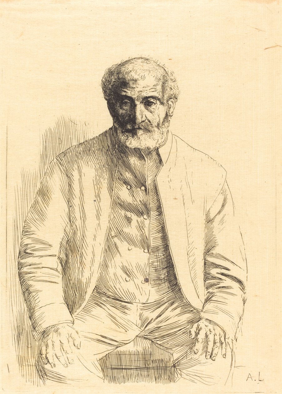 Vanha mies istuu (Vieillard assis) tekijältä Alphonse Legros