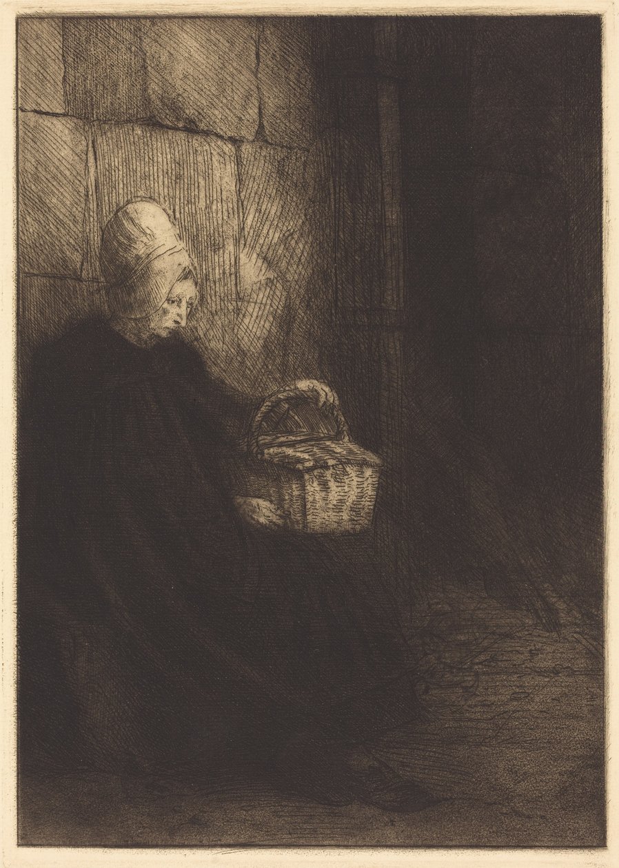 Boulognen maalaistyttö (Boulognen lähistöltä kotoisin oleva maalaistyttö, joka tunnetaan nimellä ”Koriin tarttuva nainen”) tekijältä Alphonse Legros
