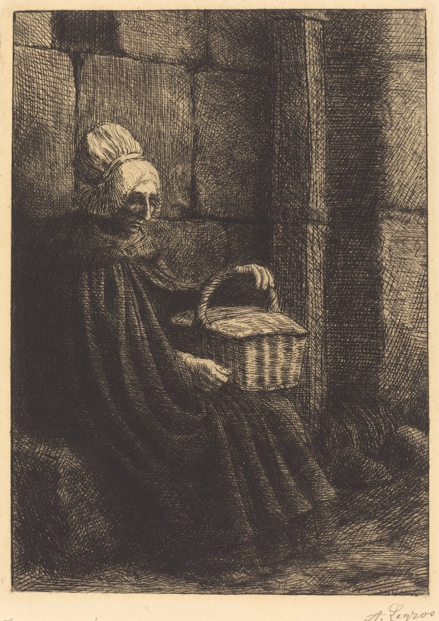 Boulognen talonpoikanainen Talonpoikanainen Boulognen ympäristöstä, joka tunnetaan nimellä La femme au panier. tekijältä Alphonse Legros