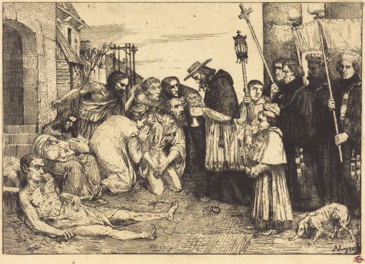 Rooman ruttouhrit (Les pestiferes de Rome) tekijältä Alphonse Legros