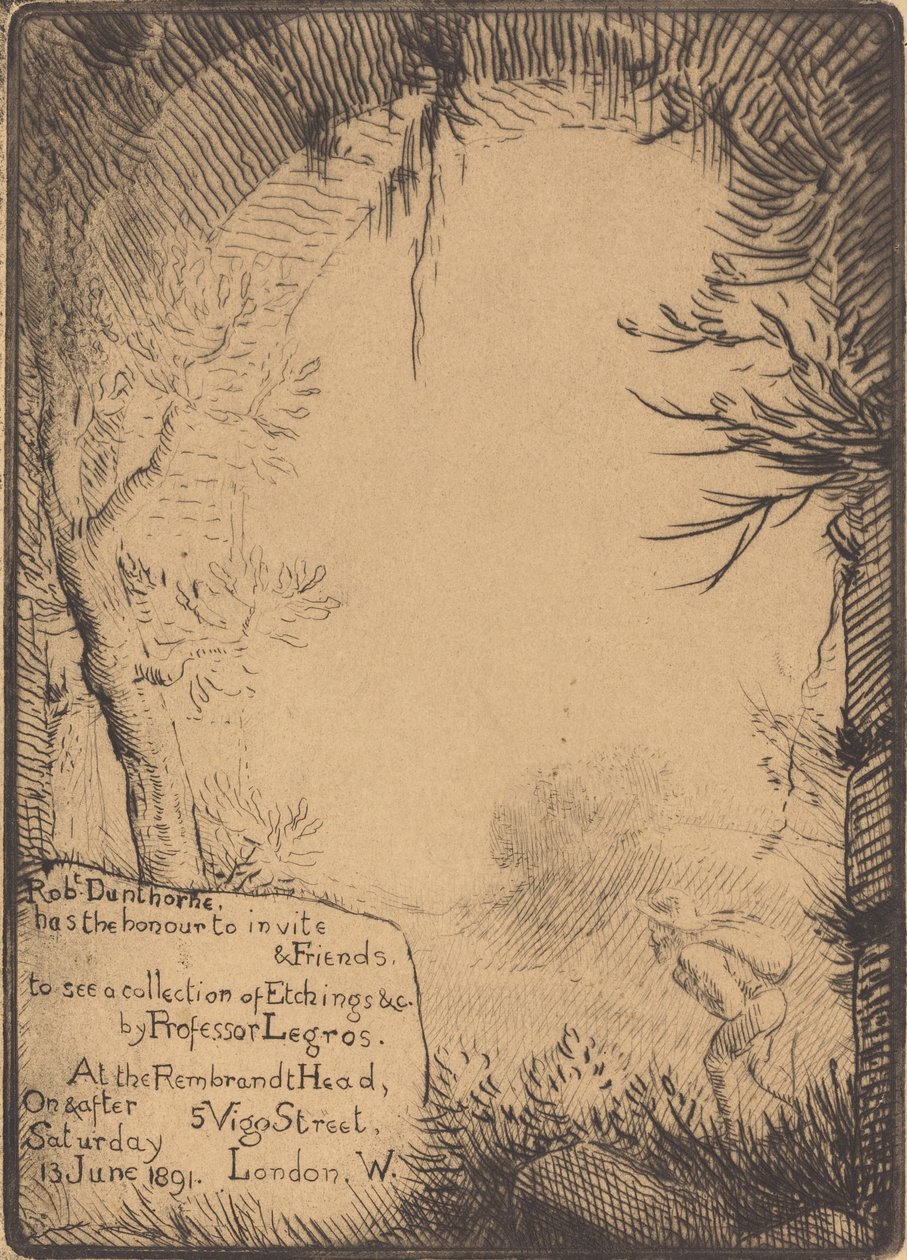 Lautanen tehty näyttelyä varten Dunthorne Homessa tekijältä Alphonse Legros