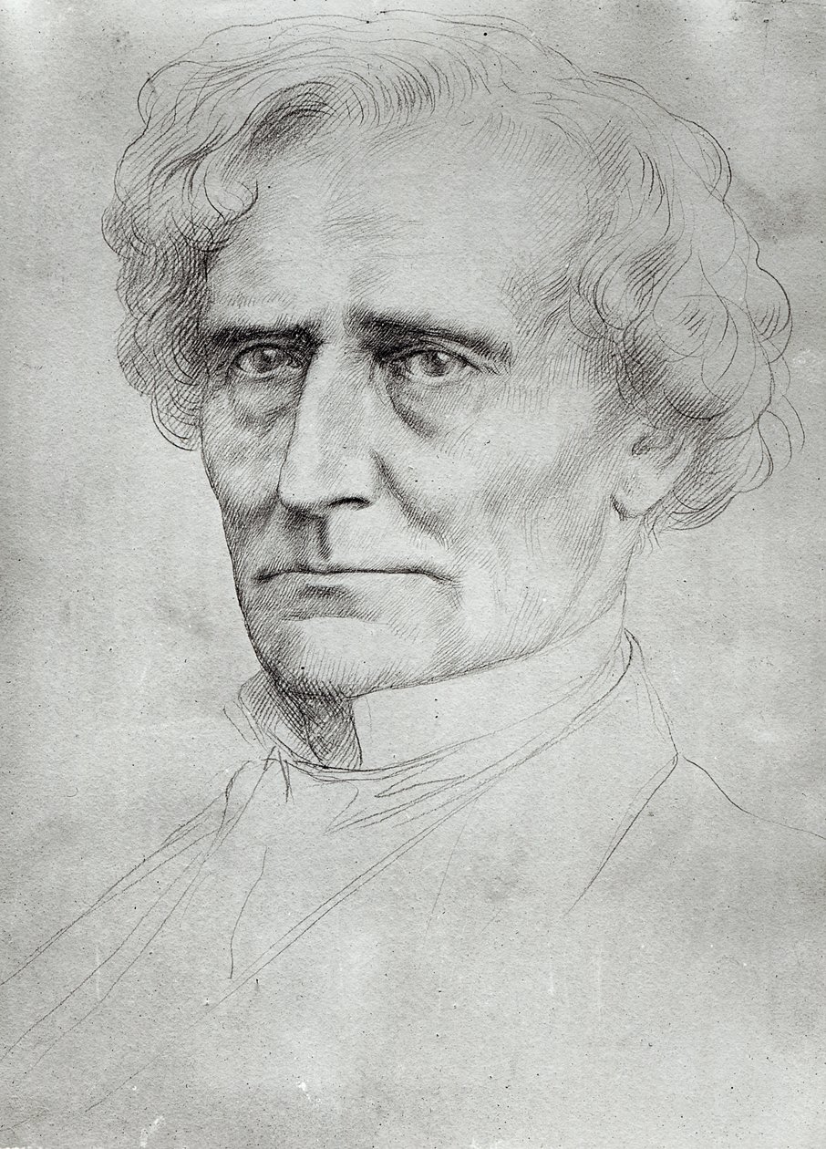 Hector Berliozin (1803-69) muotokuva (kynä ja muste paperille) tekijältä Alphonse Legros