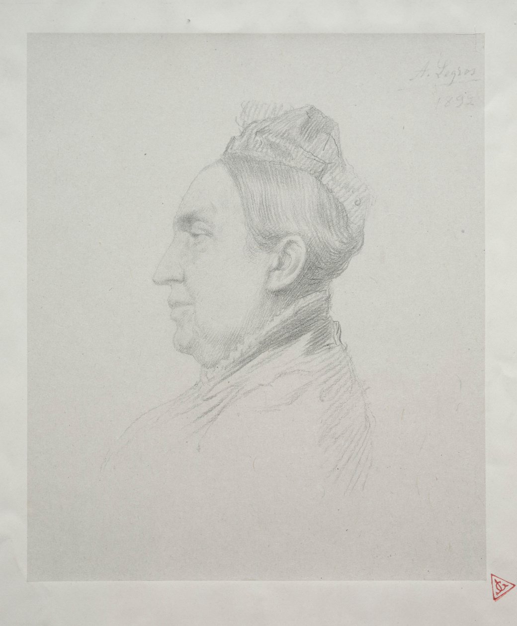 Madame Kempin muotokuva 2. profiililevyssä. tekijältä Alphonse Legros