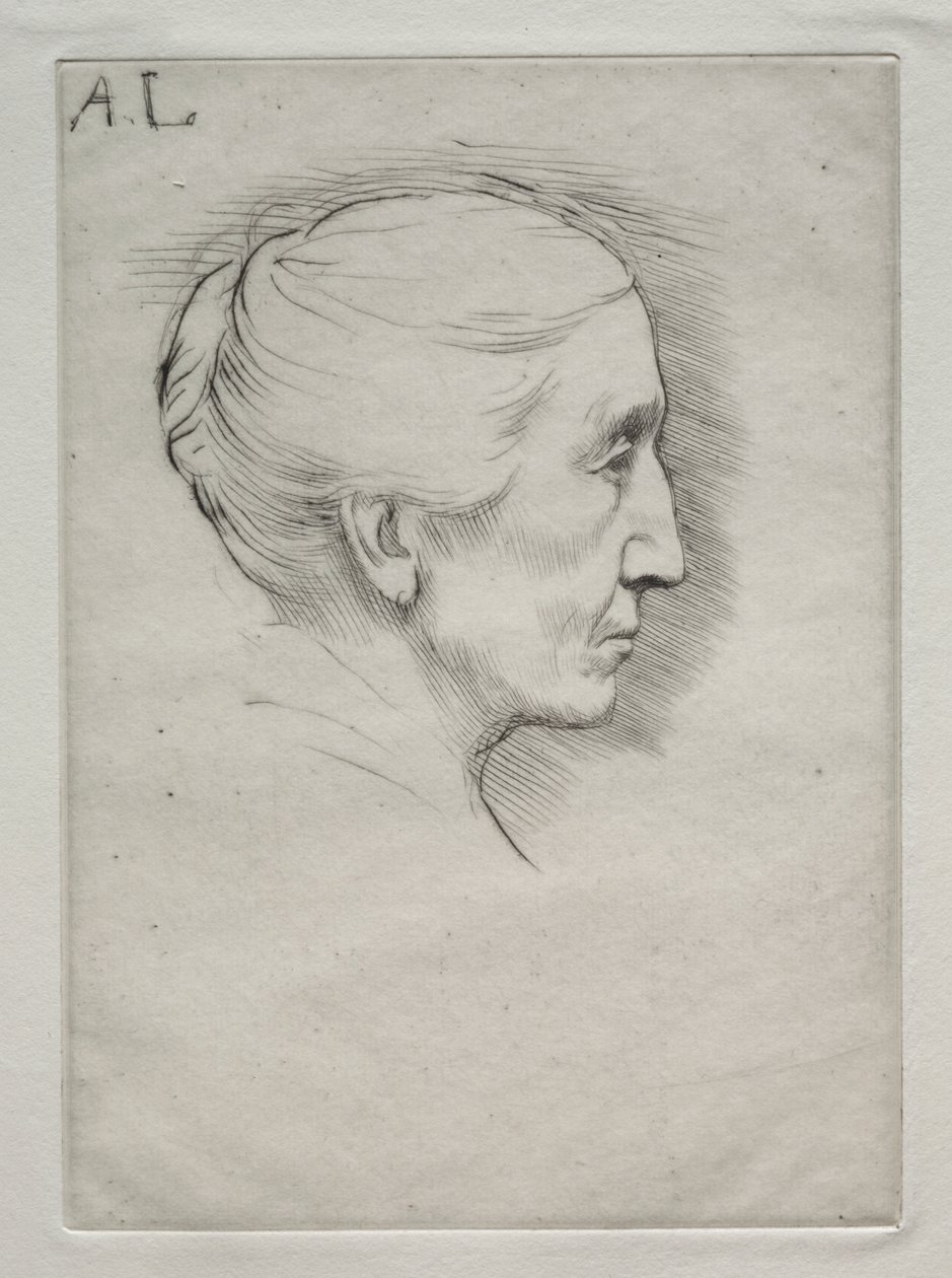 Mmen muotokuva. Emily Hughes (1. lautanen) tekijältä Alphonse Legros